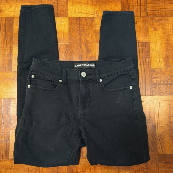 Express Denim - Express Jeans Black Leggings Jeggings Mid-Rise Women's Size 4 Regular